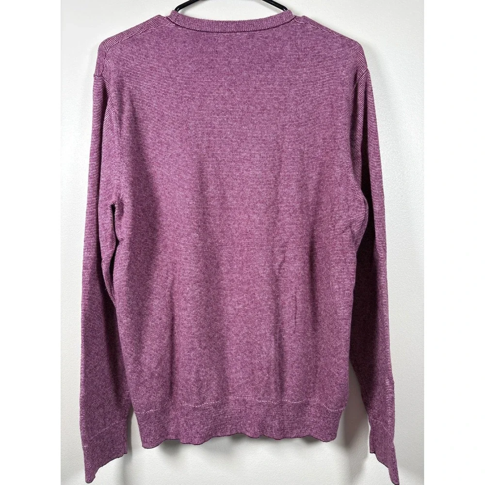 Bonobos Mens Burgundy‎ Striped Cotton Cashmere Crewneck Sweater Large BST00676N